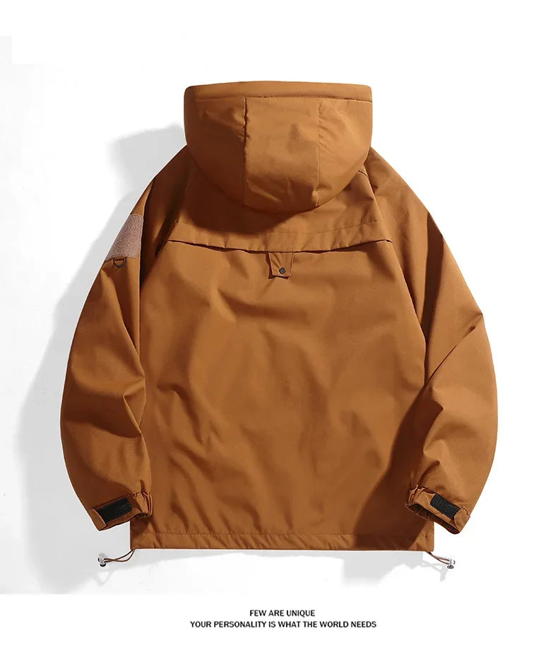 Jaqueta impermeável unissex para atividades ao ar livre. Respirável e à prova de vento, perfeita para outono, pesca e acampamento. Ideal para homens e mulheres!