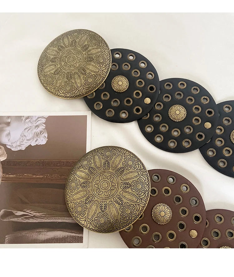 Cinto Circular Oco Estilo Retrô Acessórios Exagerados para o Verão 2024 Estilo Europeu Perfeito para Vestidos!