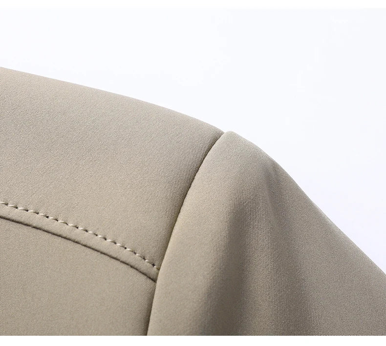 Jaqueta casual de negócios de alta qualidade para a primavera, com gola de beisebol. Estilo bonito e moderno, ideal para a juventude.