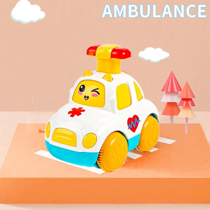 Carro de animais do bebê brinquedos da criança imprensa e ir carros puxar para trás carro iluminar brinquedos carros de corda para crianças 1 2 anos de idade menino presentes de aniversário