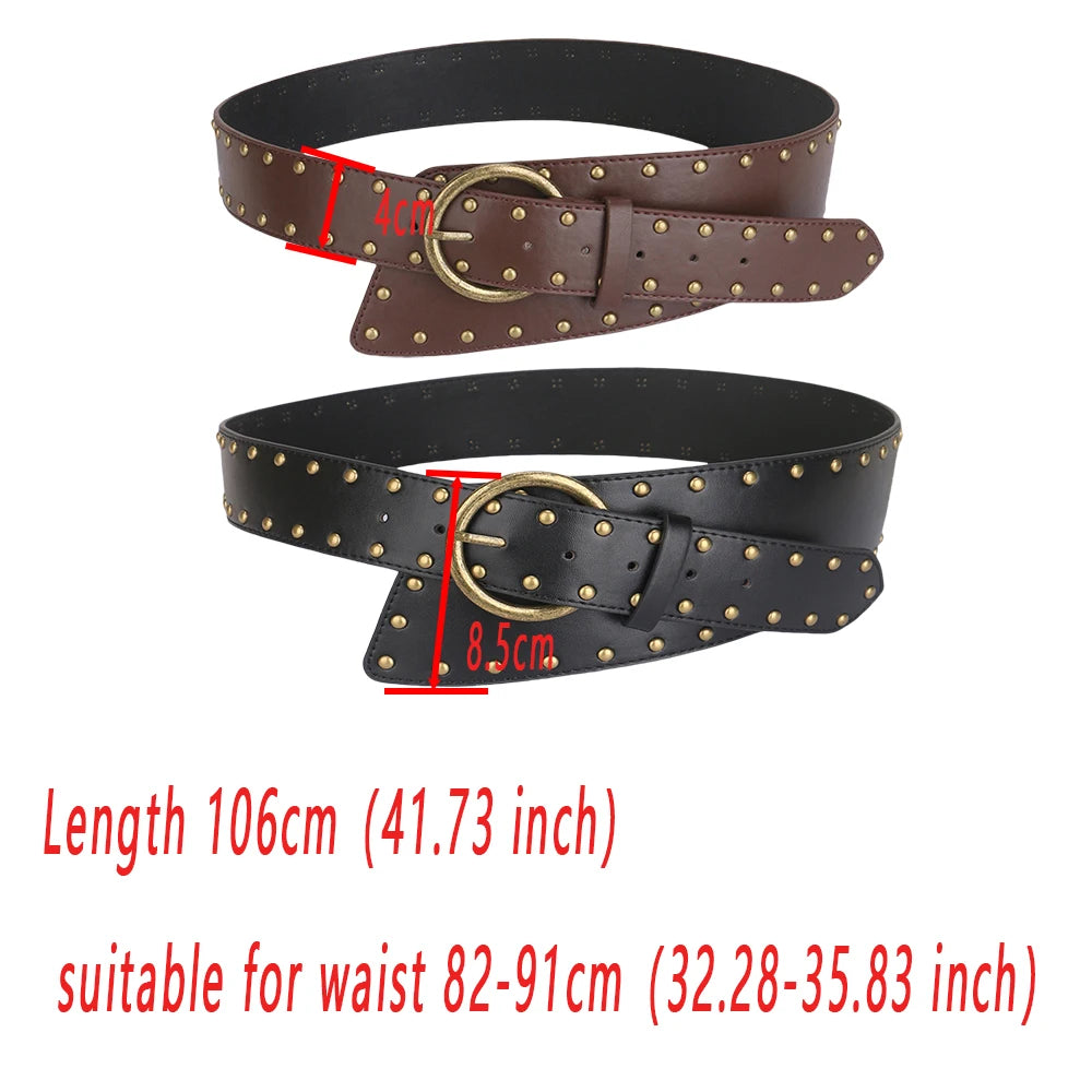 Fivela para Cinto com Rebites para Senhoras Fivela de Bronze com Parafuso Prisioneiro Ideal para Decorar a Cintura Perfeita para Vestidos e Casacos no Estilo Cowgirl