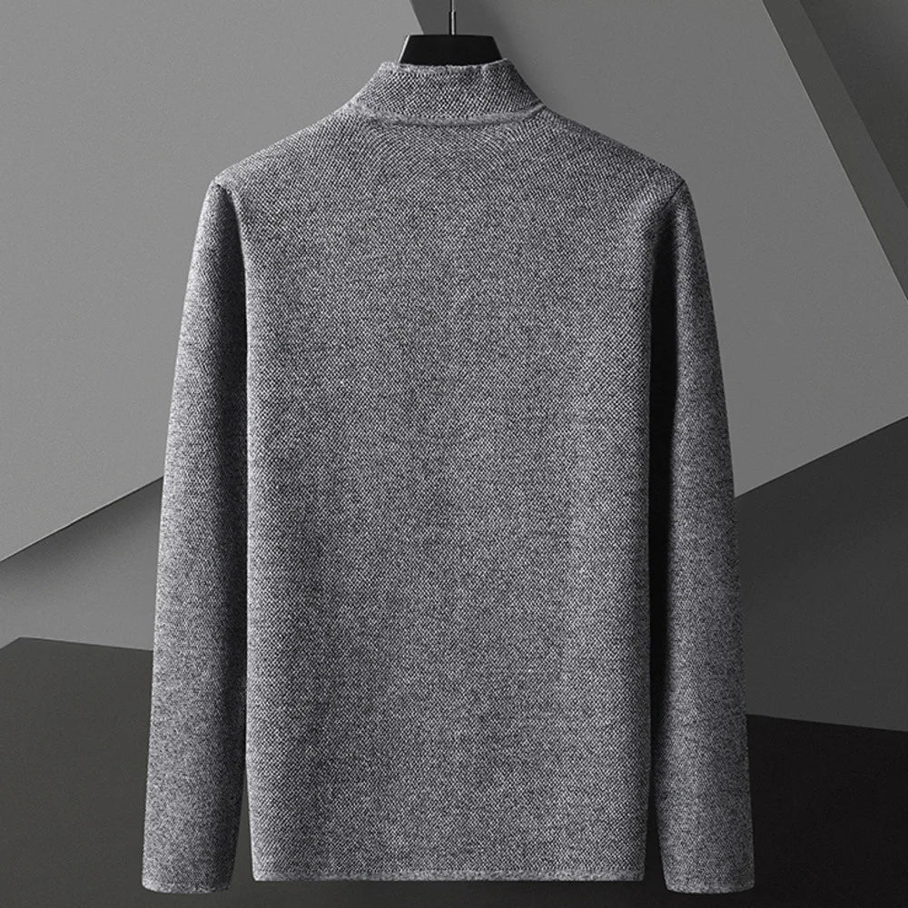 2022 cardigan jaqueta masculina cor sólida de malha casual gola fino ajuste cas