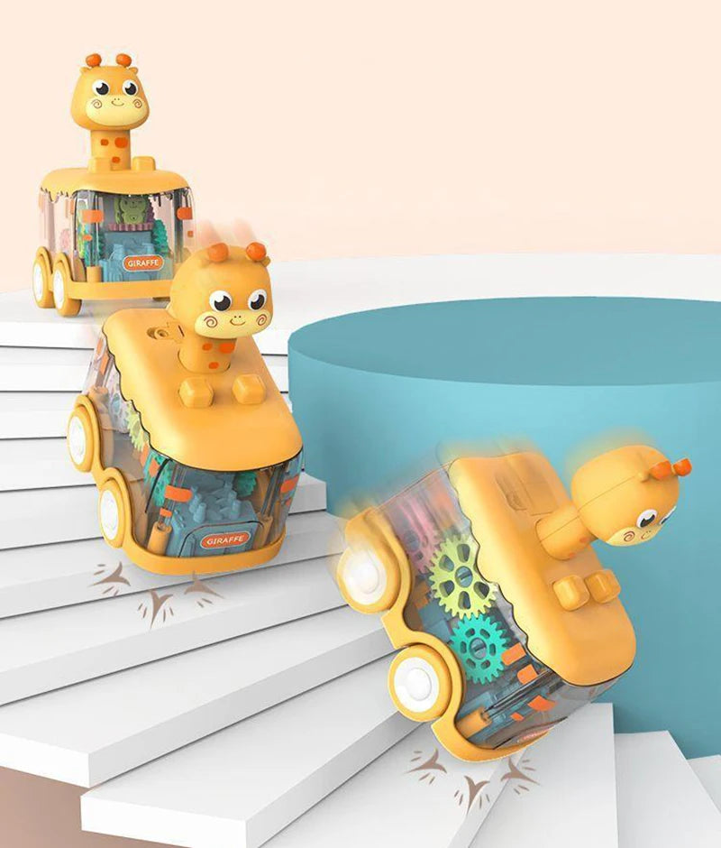 Carro de animais do bebê brinquedos da criança imprensa e ir carros puxar para trás carro iluminar brinquedos carros de corda para crianças 1 2 anos de idade menino presentes de aniversário