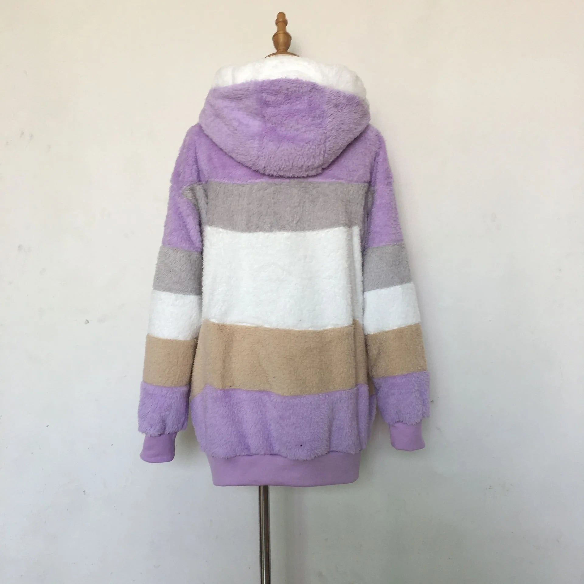Jaqueta Oversized Feminina - Nova para Outono e Inverno de 2023, Quente, com Bolso de Pelúcia e Capuz, Estilo Streetwear, Solta, Roupas Externas para Mulheres.
