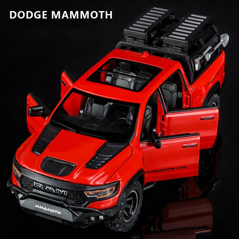 Dodge Ram 1000 TRX Mamute 1:32 - Pickup com Som, Luz e Movimento Para Trás - Brinquedo Colecionável para Crianças, Presente Ideal de Aniversário!