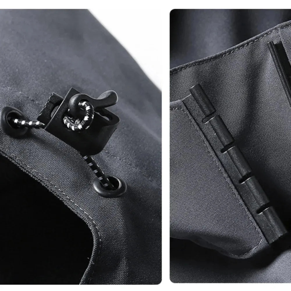 Jaqueta de chuva impermeável masculina leve exterior com capuz capa de chuva ao