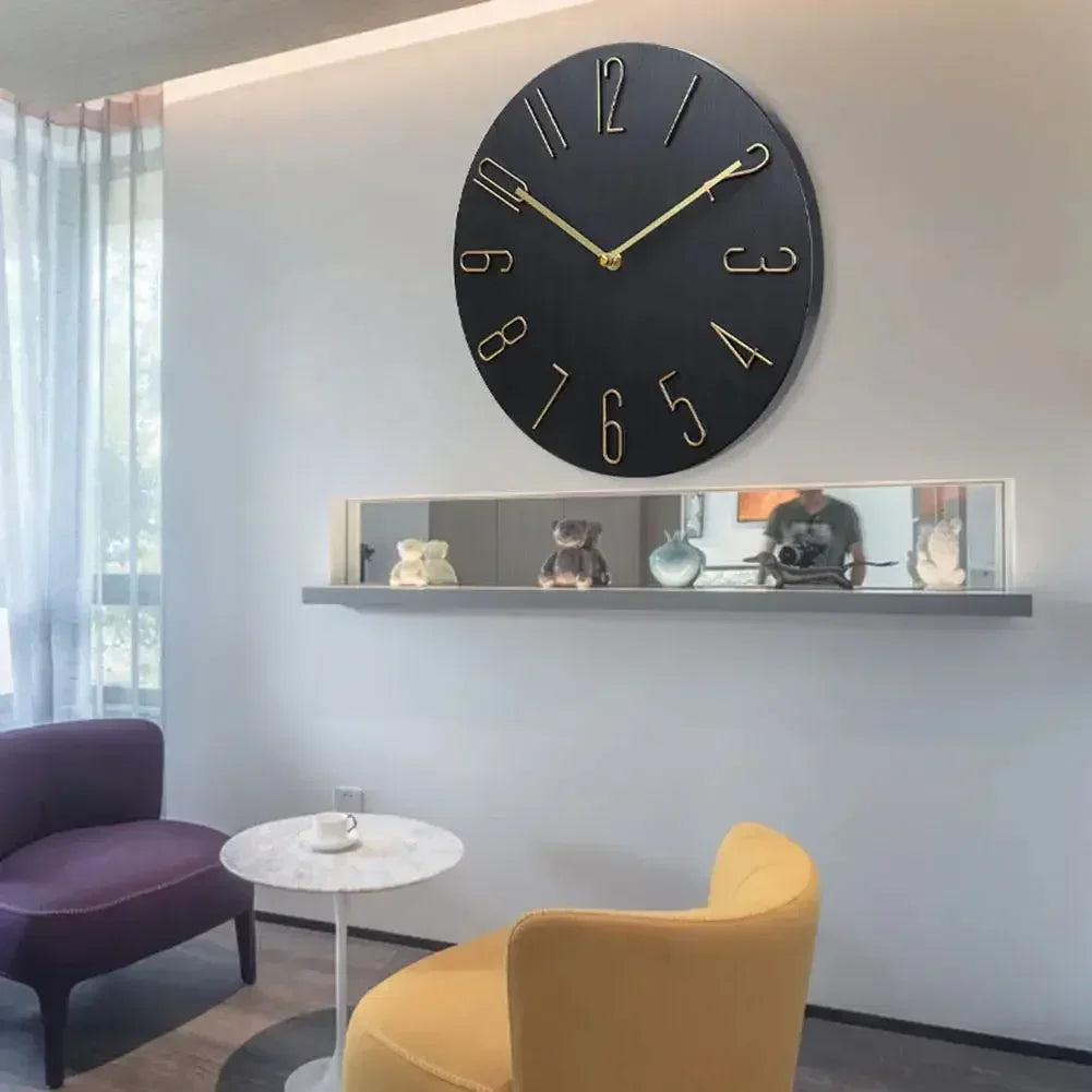 Relógio de parede para sala de estar: pendurado, moderno e luxuoso. Design simples e criativo, ultra-silencioso e minimalista.