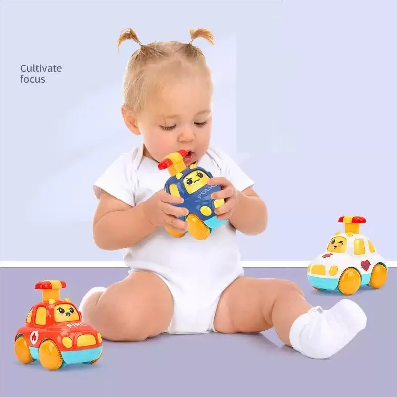 Carro de animais do bebê brinquedos da criança imprensa e ir carros puxar para trás carro iluminar brinquedos carros de corda para crianças 1 2 anos de idade menino presentes de aniversário