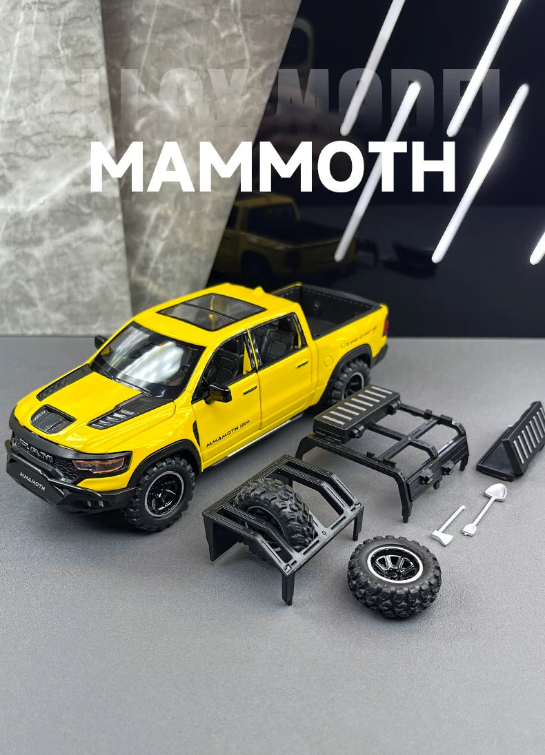 Dodge Ram 1000 TRX Mamute 1:32 - Pickup com Som, Luz e Movimento Para Trás - Brinquedo Colecionável para Crianças, Presente Ideal de Aniversário!