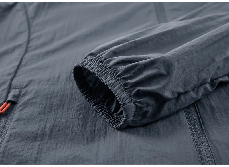 Jaqueta masculina de verão, com secagem rápida, ideal para caminhadas. À prova d'água e com proteção solar UV, é perfeita para esportes ao ar livre, como pesca, acampamento e corrida.