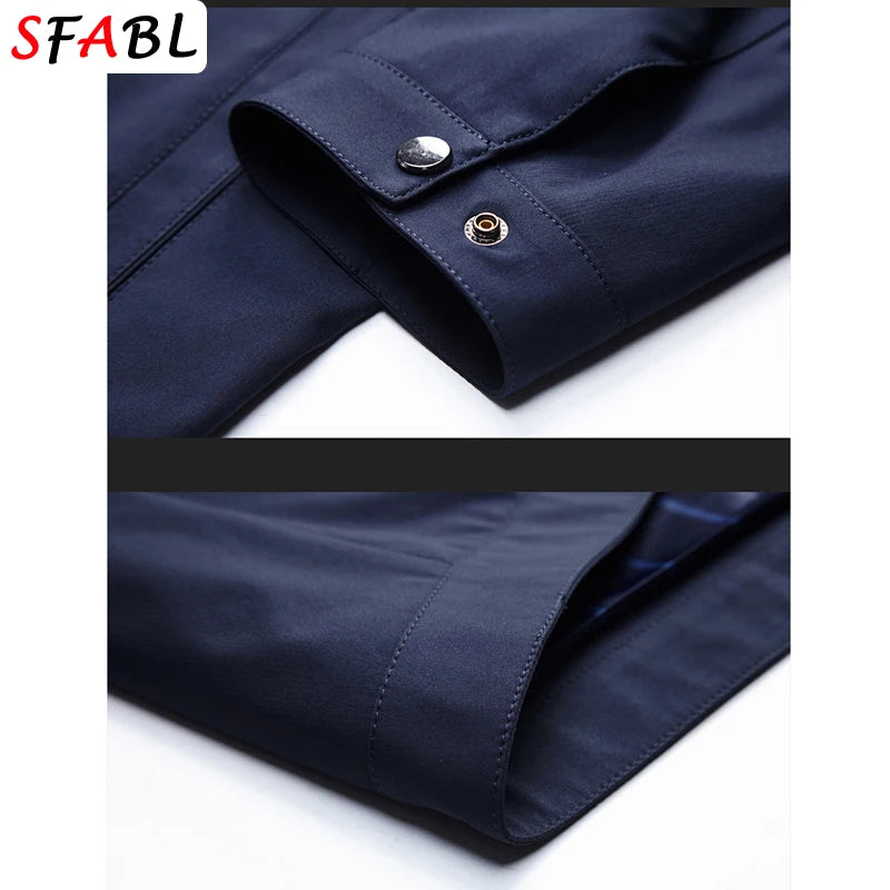 Jaqueta casual de negócios masculina, blazer de luxo, casaco de escritório monocromático. Com zíper de alta qualidade, ideal para o outono. Disponível em tamanho 3XL. Novo e de ótima qualidade.
