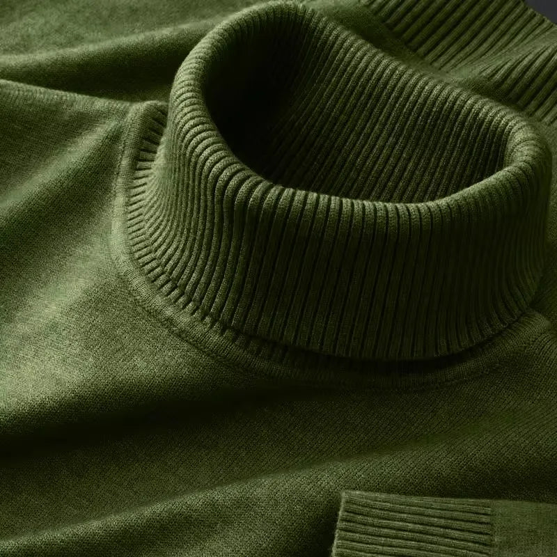 Novos suéteres de malha masculinos, em cores sólidas, com gola alta e respirável. Pullovers quentes para uso ao ar livre, básicos, de streetwear, ideais para o outono e para negócios.