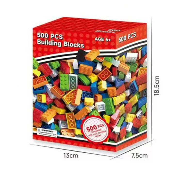 Blocos de Construção Criativos DIY – Conjunto em Massa com 300/500/1000/1500 Peças | Blocos Clássicos de Montar | Presente de Aniversário | Brinquedo Educativo para Crianças