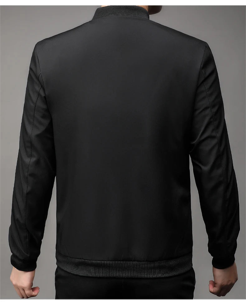 Jaqueta casual de negócios de alta qualidade para a primavera, com gola de beisebol. Estilo bonito e moderno, ideal para a juventude.