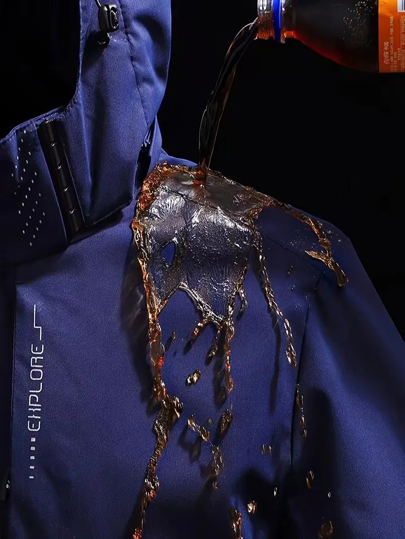 Jaqueta de chuva impermeável masculina leve exterior com capuz capa de chuva ao