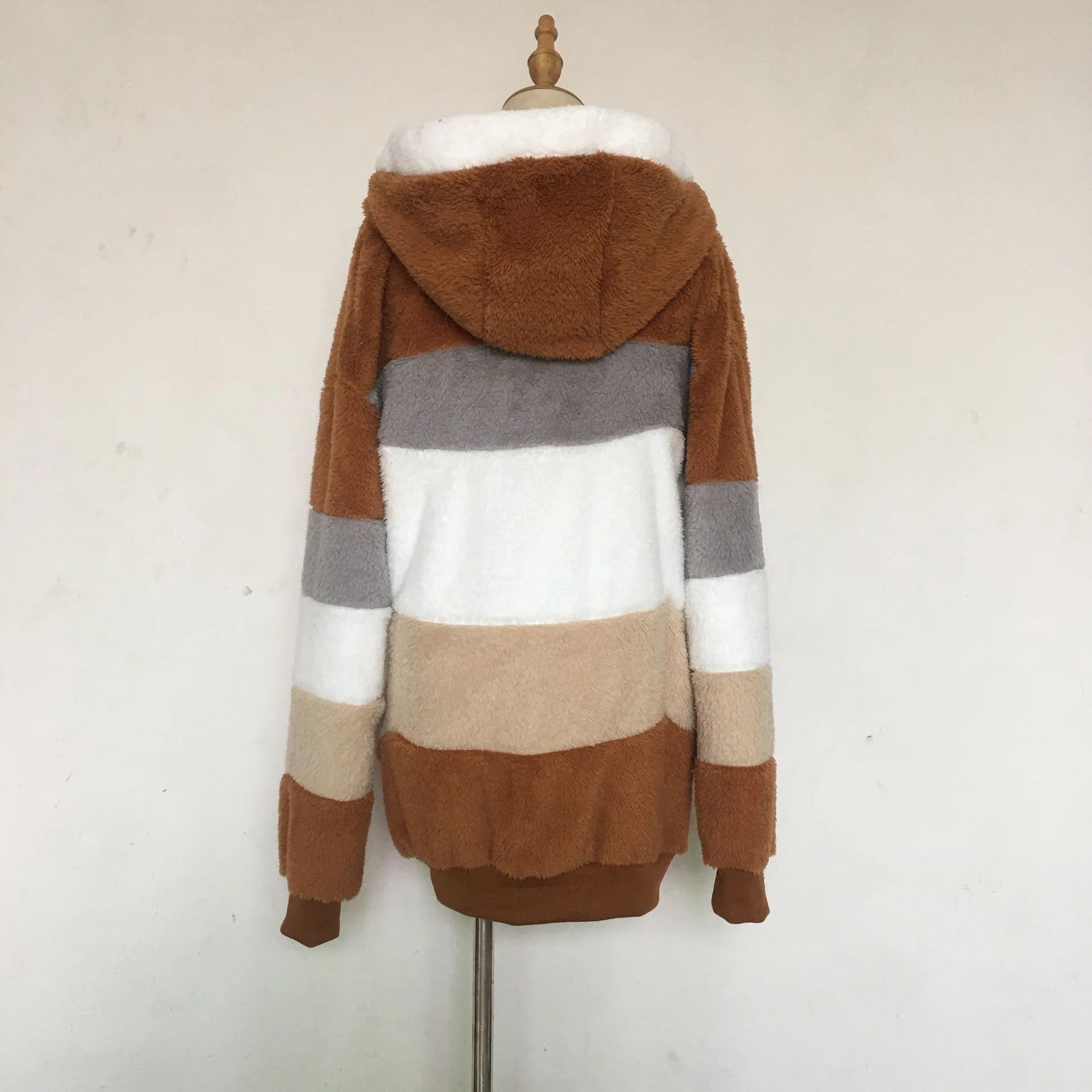Jaqueta Oversized Feminina - Nova para Outono e Inverno de 2023, Quente, com Bolso de Pelúcia e Capuz, Estilo Streetwear, Solta, Roupas Externas para Mulheres.
