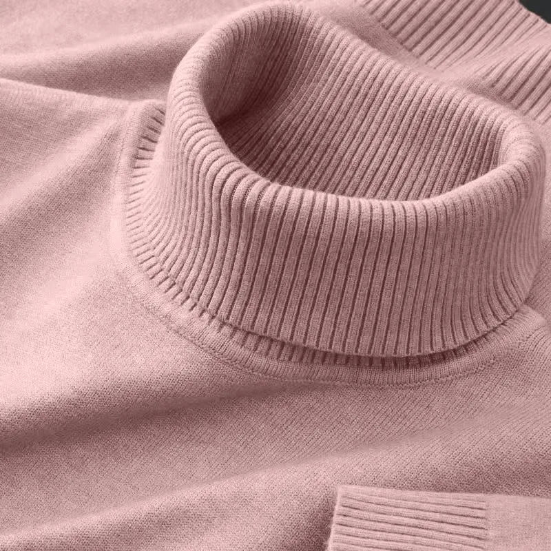 Novos suéteres de malha masculinos, em cores sólidas, com gola alta e respirável. Pullovers quentes para uso ao ar livre, básicos, de streetwear, ideais para o outono e para negócios.