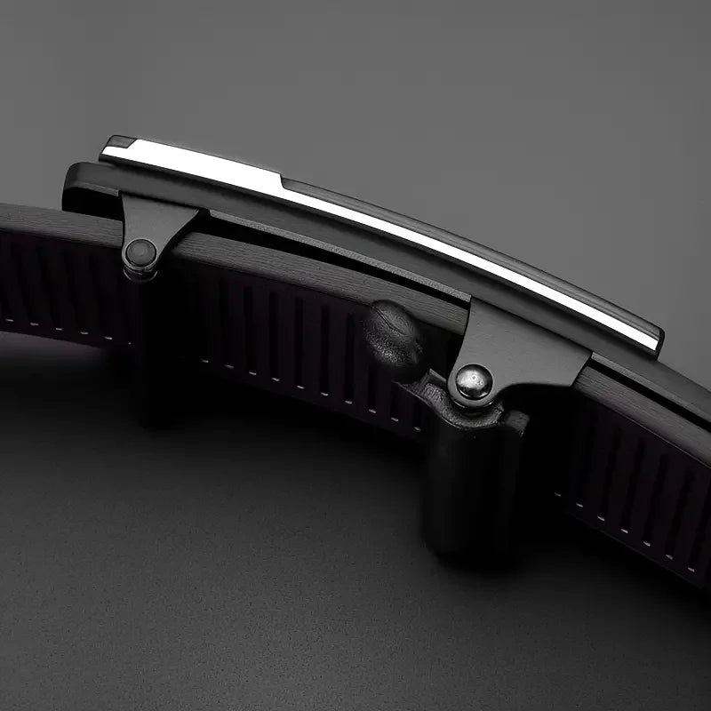 Cinto de Couro PU Masculino Elegante Cintos da Moda para o Dia a Dia, Lazer, Festas, Festivais e Trabalho Com Fivela Automática de Negócios