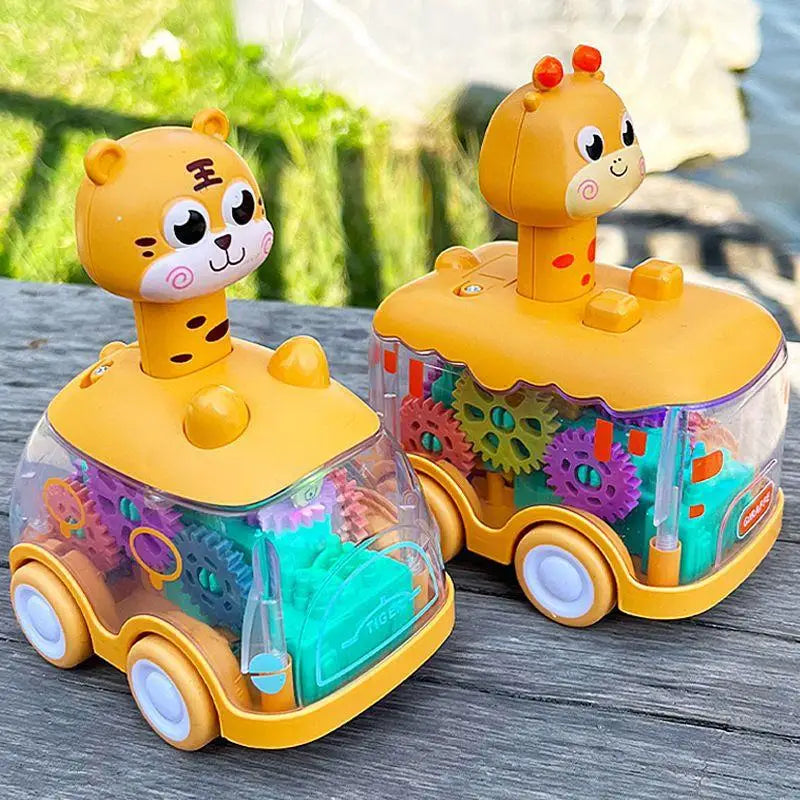 Carro de animais do bebê brinquedos da criança imprensa e ir carros puxar para trás carro iluminar brinquedos carros de corda para crianças 1 2 anos de idade menino presentes de aniversário