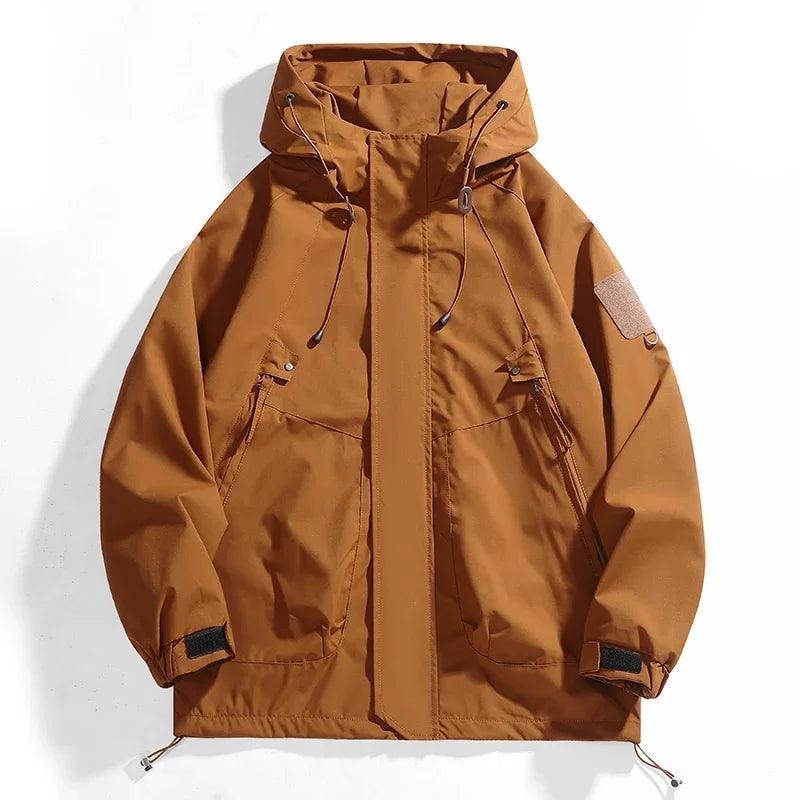 Jaqueta impermeável unissex para atividades ao ar livre. Respirável e à prova de vento, perfeita para outono, pesca e acampamento. Ideal para homens e mulheres!