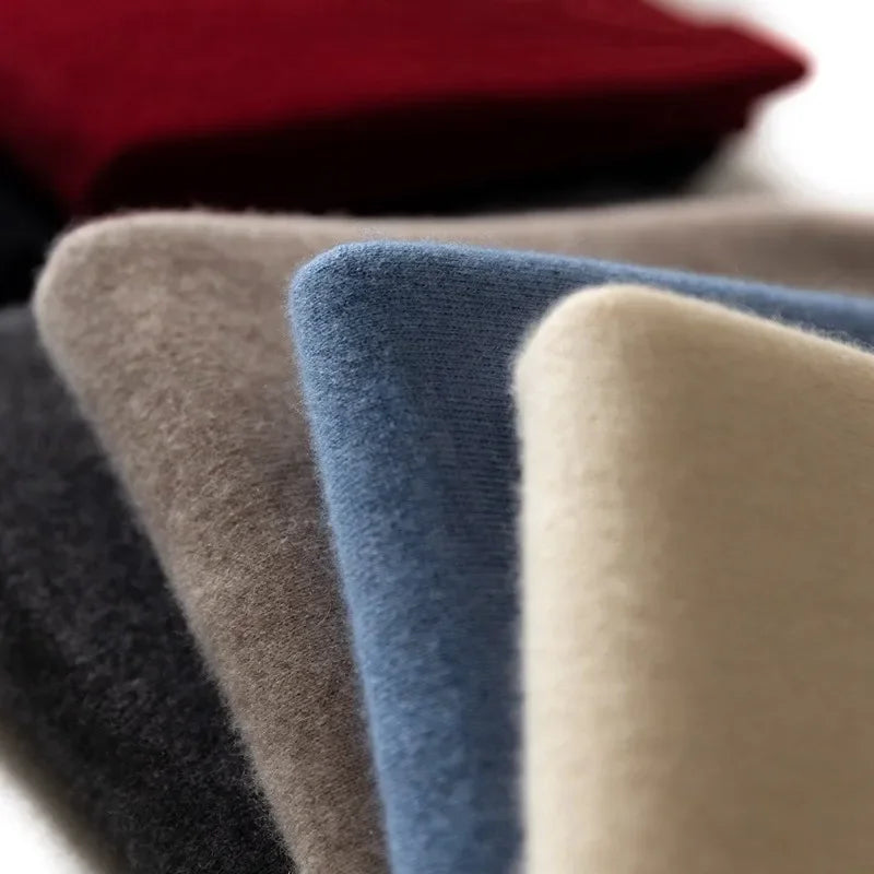 Blusa de caxemira macia masculina, ideal para outono e inverno, com decote em V e ajuste confortável, perfeita para looks casuais e de negócios.