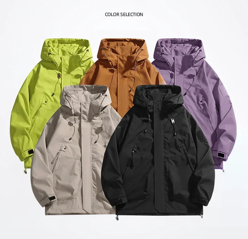 Jaqueta impermeável unissex para atividades ao ar livre. Respirável e à prova de vento, perfeita para outono, pesca e acampamento. Ideal para homens e mulheres!
