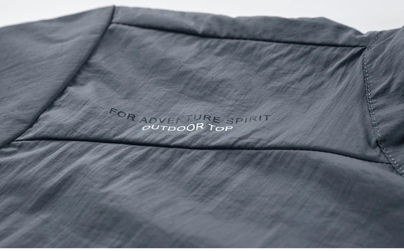 Jaqueta masculina de verão, com secagem rápida, ideal para caminhadas. À prova d'água e com proteção solar UV, é perfeita para esportes ao ar livre, como pesca, acampamento e corrida.