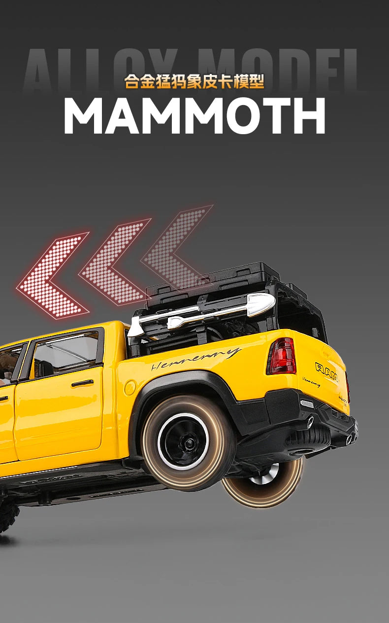 Dodge Ram 1000 TRX Mamute 1:32 - Pickup com Som, Luz e Movimento Para Trás - Brinquedo Colecionável para Crianças, Presente Ideal de Aniversário!
