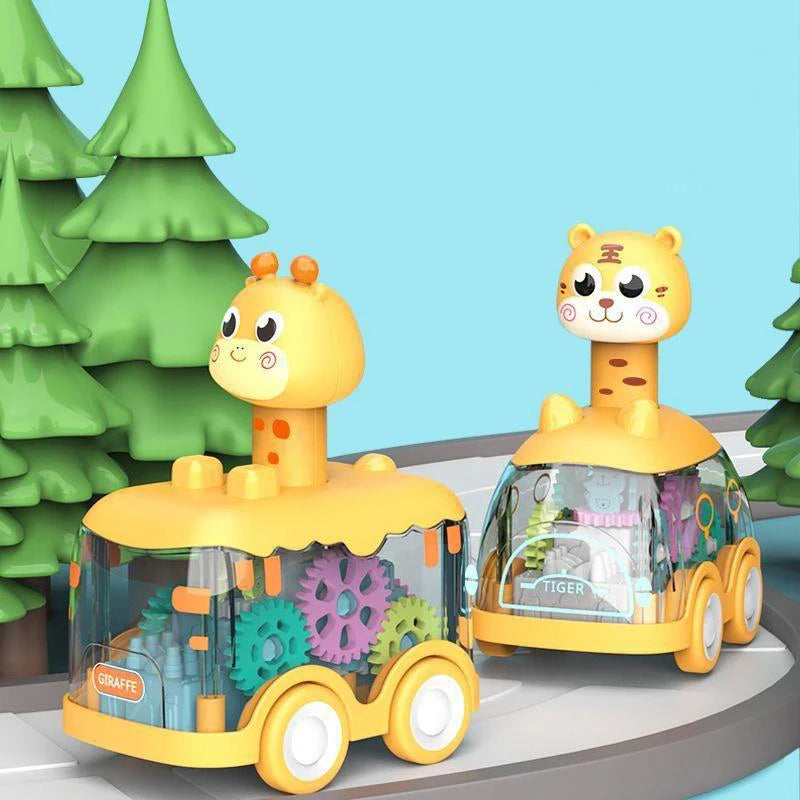 Carro de animais do bebê brinquedos da criança imprensa e ir carros puxar para trás carro iluminar brinquedos carros de corda para crianças 1 2 anos de idade menino presentes de aniversário