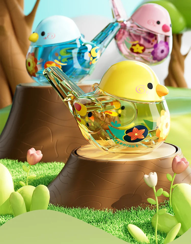 Apito de pássaro aquático para bebês e crianças – brinquedo educativo musical com adição de água, ideal para estímulo sensorial e treinamento auditivo.