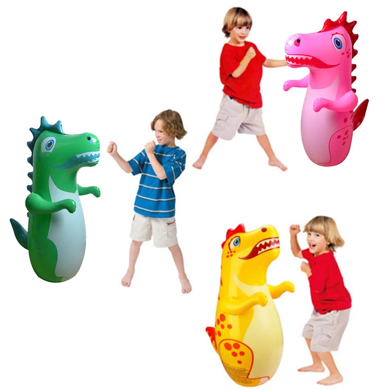Saco de Pancadas Inflável Dinossauro – Brinquedo Esportivo para Crianças e Adultos | Tumbler de Boxe Divertido | Atividade ao Ar Livre | Presente Ideal para Meninos