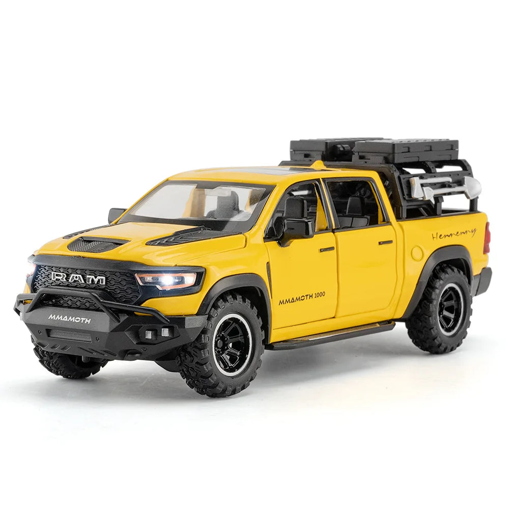 Dodge Ram 1000 TRX Mamute 1:32 - Pickup com Som, Luz e Movimento Para Trás - Brinquedo Colecionável para Crianças, Presente Ideal de Aniversário!