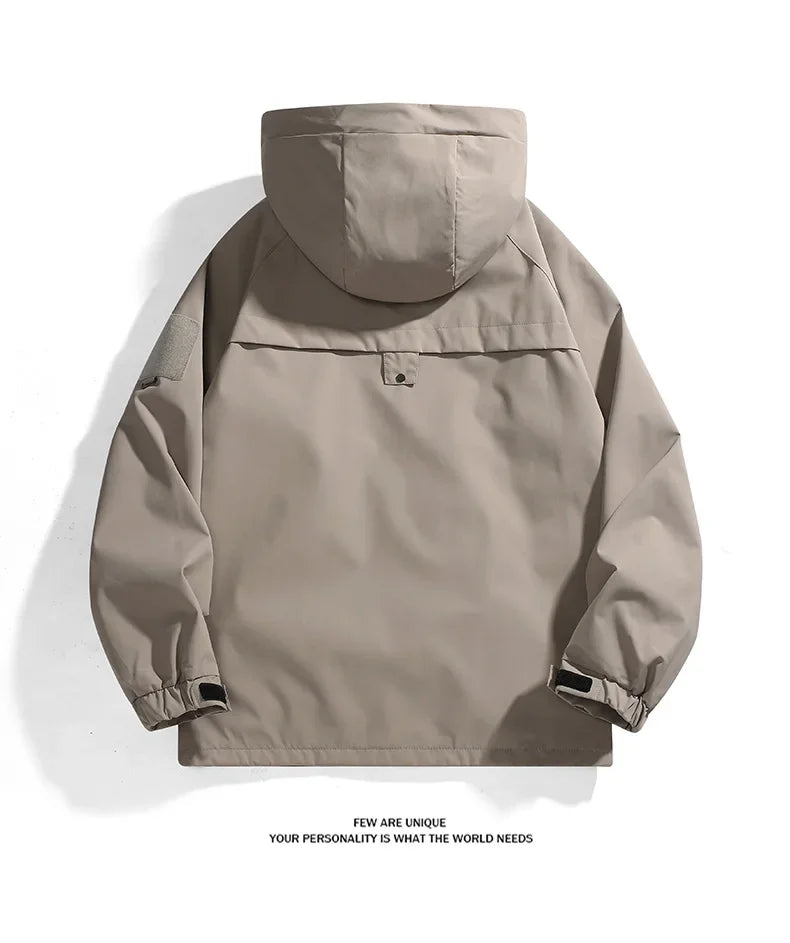 Jaqueta impermeável unissex para atividades ao ar livre. Respirável e à prova de vento, perfeita para outono, pesca e acampamento. Ideal para homens e mulheres!