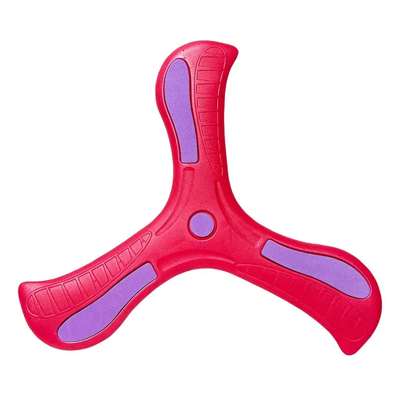 Brinquedo boomerang de três folhas, macio e interativo, para crianças e adultos