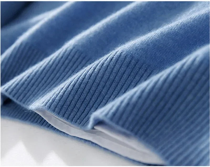 Blusa de caxemira macia masculina, ideal para outono e inverno, com decote em V e ajuste confortável, perfeita para looks casuais e de negócios.