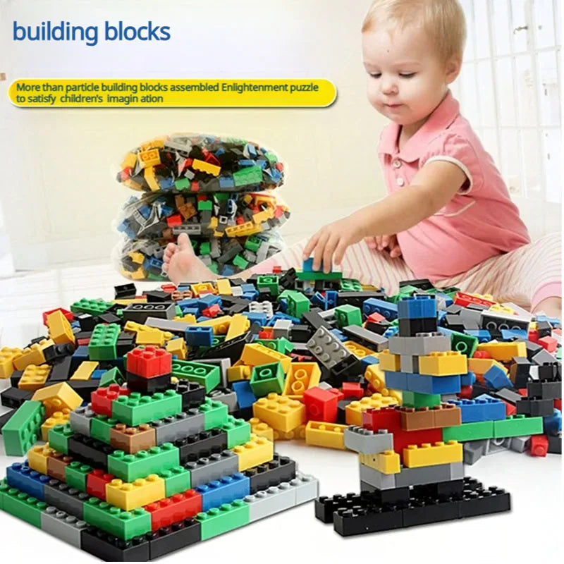Blocos de Construção Criativos DIY – Conjunto em Massa com 300/500/1000/1500 Peças | Blocos Clássicos de Montar | Presente de Aniversário | Brinquedo Educativo para Crianças