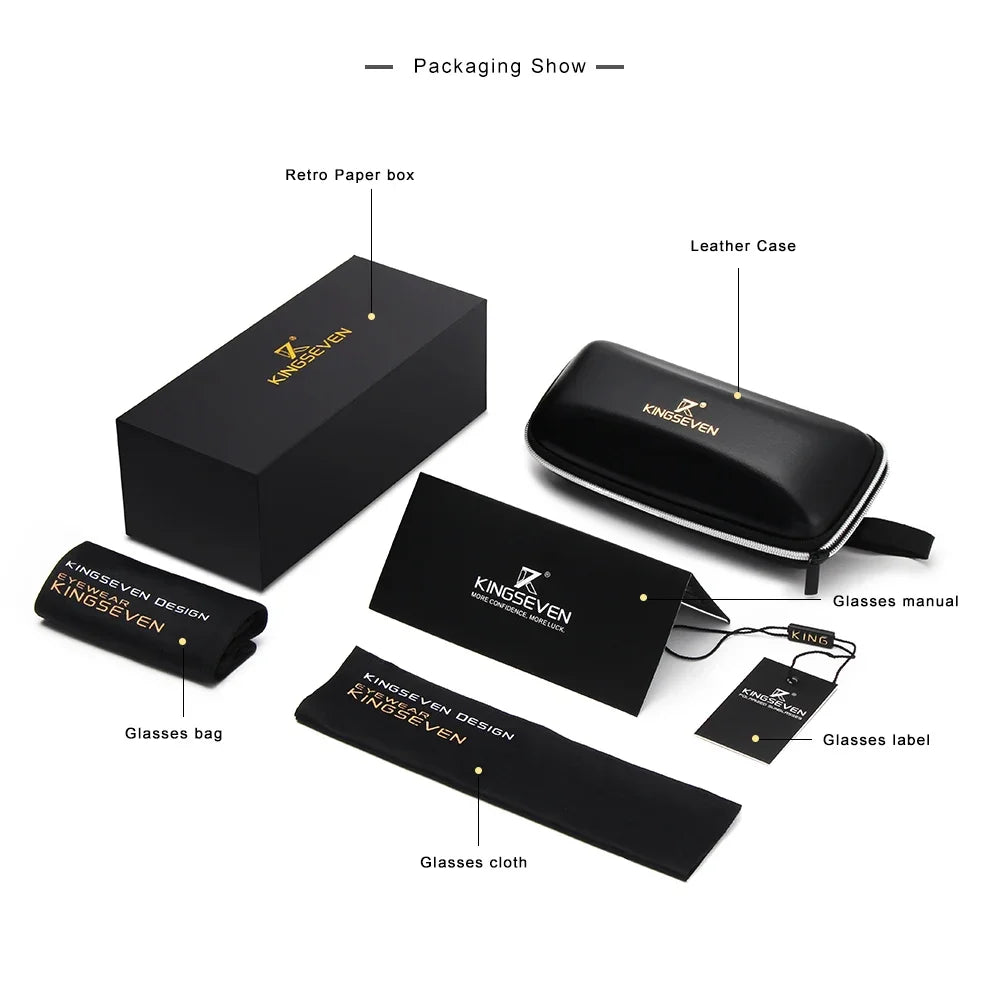 Óculos de Sol Polarizados Femininos Kingseven - Novo Design 2024 da Marca Lentes UV e estilo moderno.