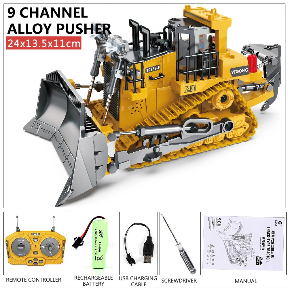 Caminhão Basculante Escavadeira RC 2.4G – Veículo de Engenharia com Controle Remoto