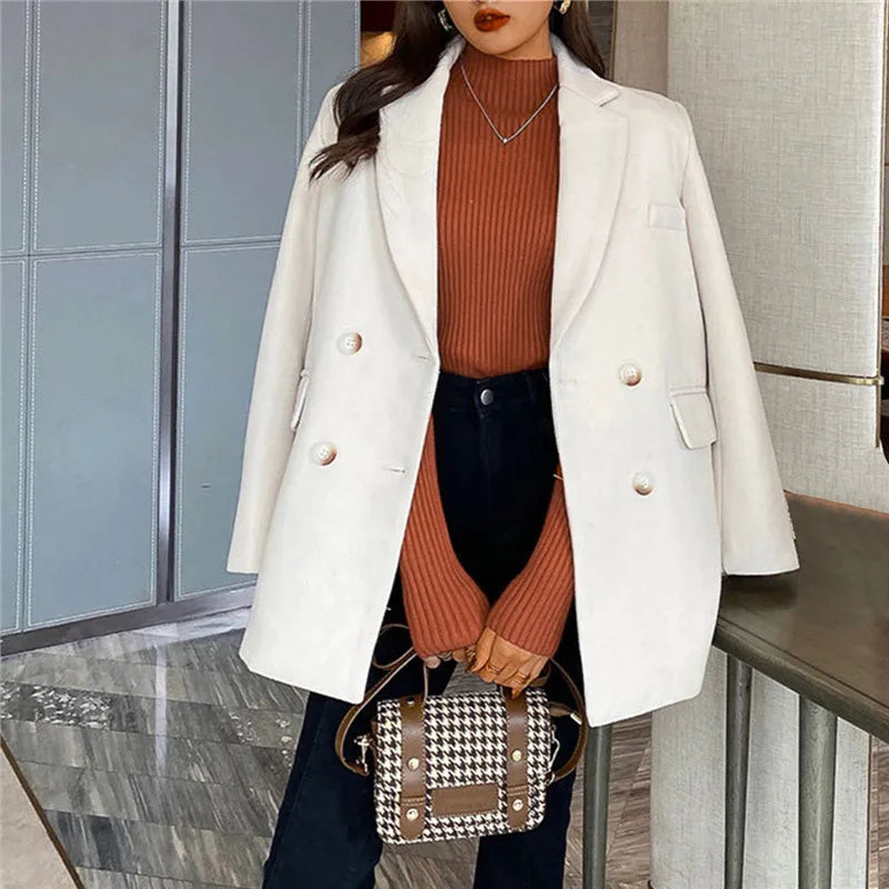 Blusa feminina de manga longa com gola alta, estilo Harajuku. Pulôver de malha fina, ajuste magro e elástico, básico e sólido, perfeito para compor looks simples.