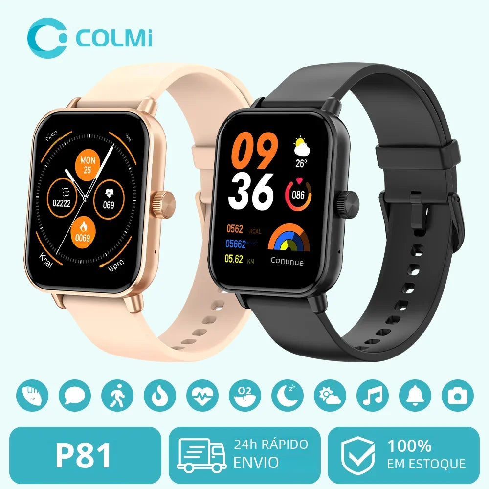 COLMI P81 - Relógio Inteligente com Chamadas de Voz, Tela Ultra de 1,9 Polegada