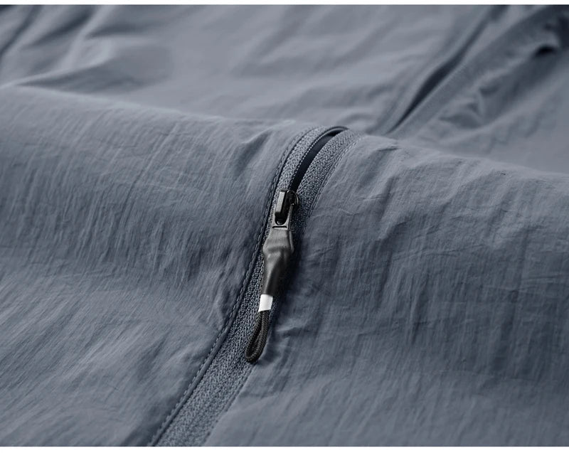 Jaqueta masculina de verão, com secagem rápida, ideal para caminhadas. À prova d'água e com proteção solar UV, é perfeita para esportes ao ar livre, como pesca, acampamento e corrida.