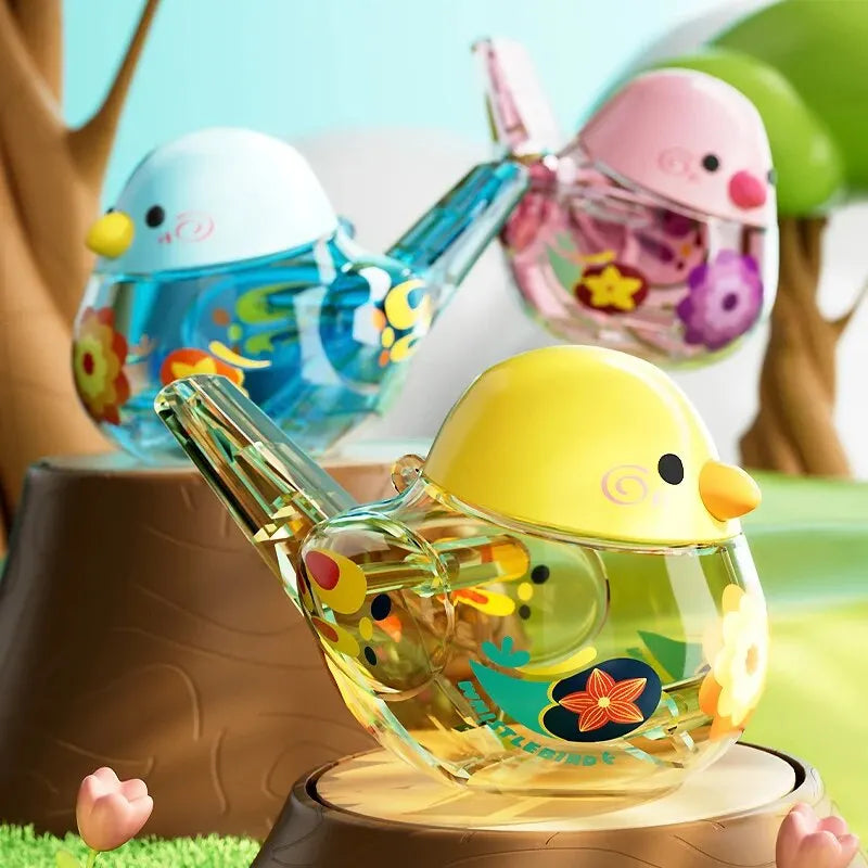 Apito de pássaro aquático para bebês e crianças – brinquedo educativo musical com adição de água, ideal para estímulo sensorial e treinamento auditivo.