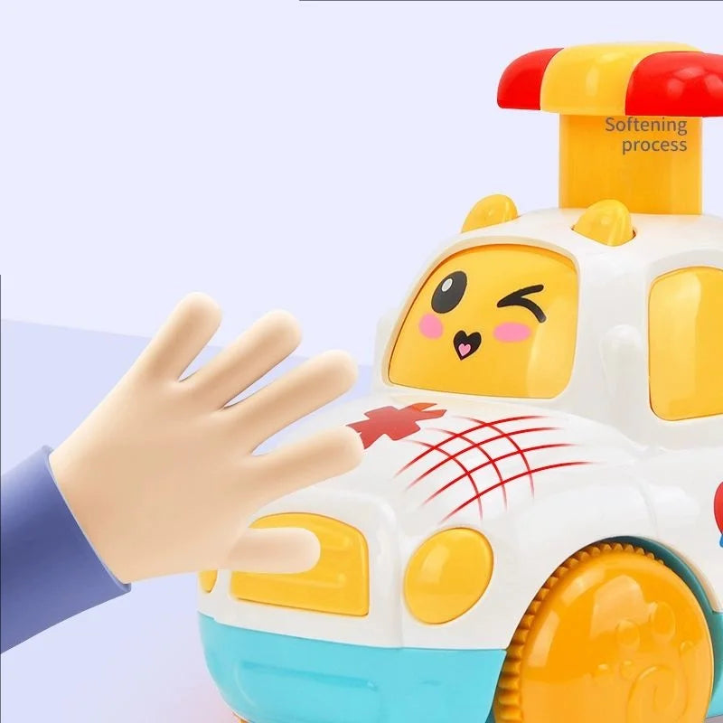 Carro de animais do bebê brinquedos da criança imprensa e ir carros puxar para trás carro iluminar brinquedos carros de corda para crianças 1 2 anos de idade menino presentes de aniversário