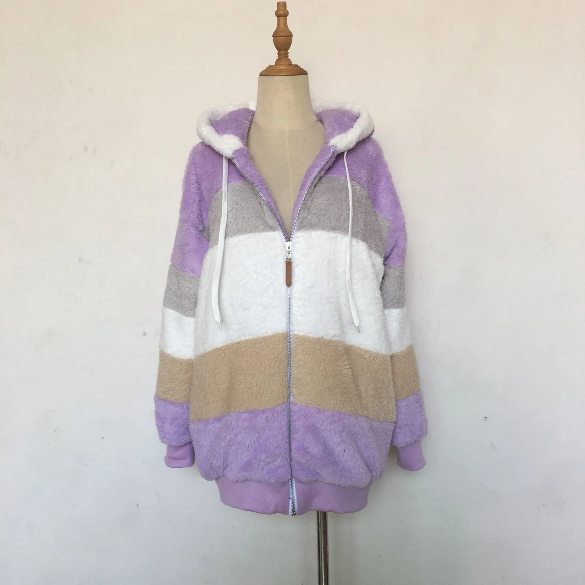 Jaqueta Oversized Feminina - Nova para Outono e Inverno de 2023, Quente, com Bolso de Pelúcia e Capuz, Estilo Streetwear, Solta, Roupas Externas para Mulheres.