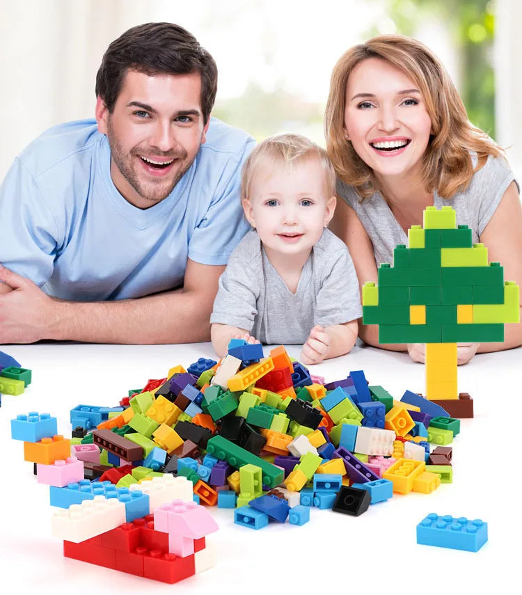 Blocos de Construção Criativos DIY – Conjunto em Massa com 300/500/1000/1500 Peças | Blocos Clássicos de Montar | Presente de Aniversário | Brinquedo Educativo para Crianças