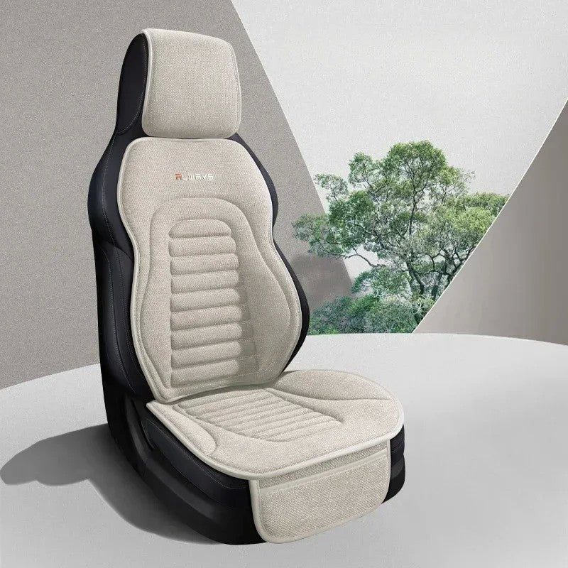 Capa Universal para Assento de Carro em Linho | 4 Estações | Respirável e Antiderrapante | Proteção Elegante para Bancos Automotivos