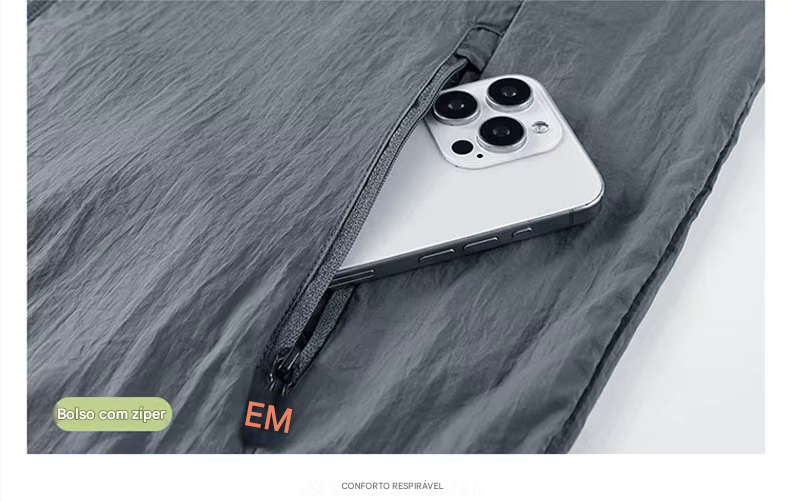 Jaqueta masculina à prova d'água para o verão, ideal para caminhadas, pesca e ciclismo. Com capuz, leve e com proteção solar.