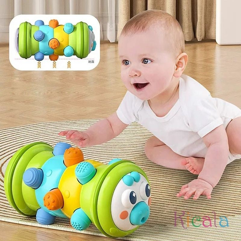 Rolo sensorial para bebê – estimula o engatinhar, tempo de barriga e desenvolvimento motor (0–12 meses).