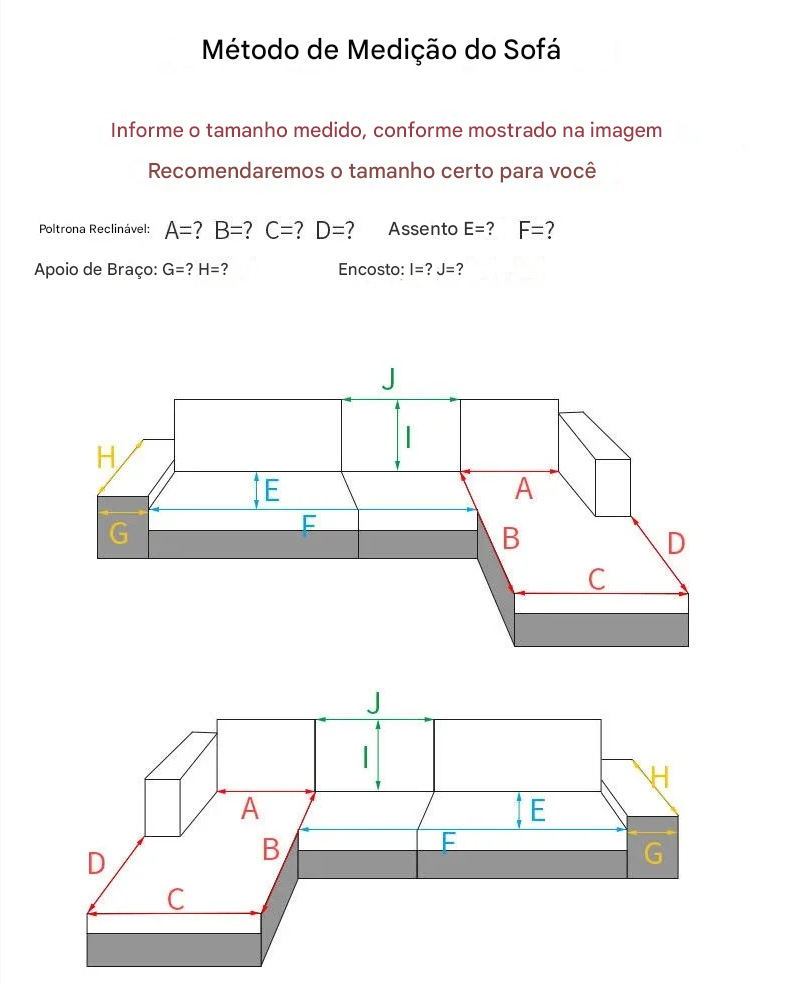 Capa de Sofá em Veludo Cristal – Modelo em L (Formato de Canto)