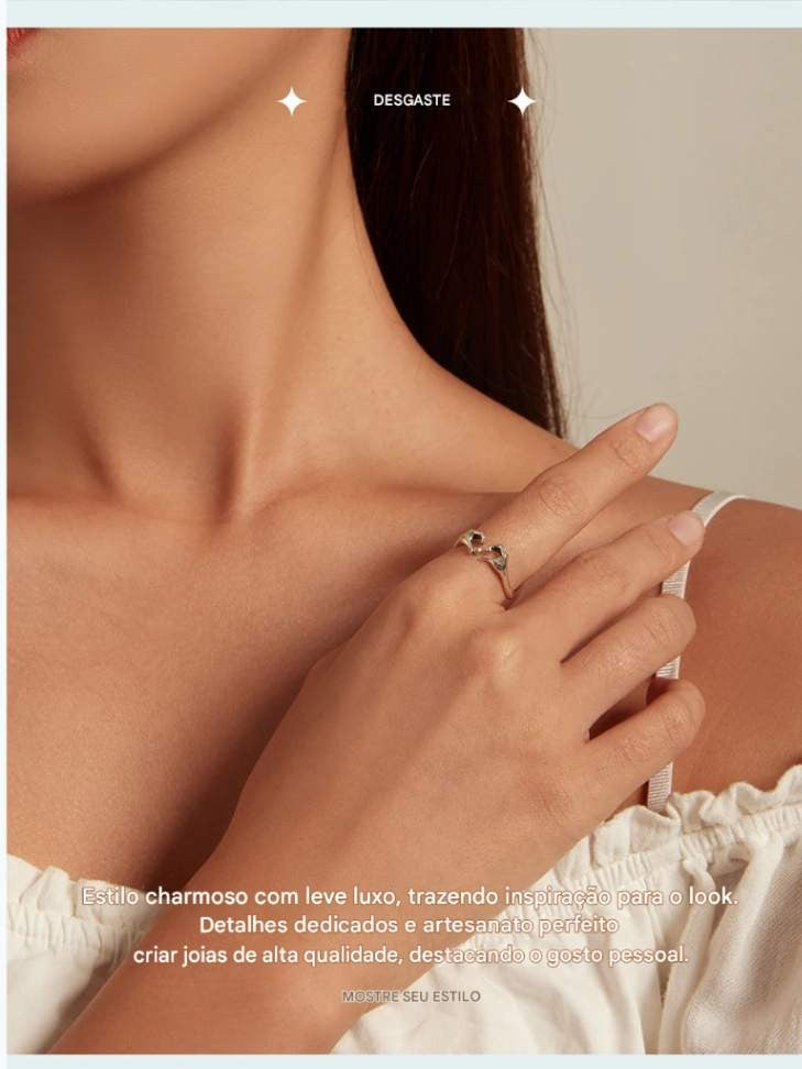 Anel WOSTU em Prata Esterlina 925 – Símbolo de Amor e União!